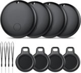 Android Smart Tag, Tracker con Google’s Find Hub (Solo Android), IP68 Impermeabile, Bluetooth Localizzatore con Custodia Protettiva, Trova Oggetti per Chiavi/Bagagli/Portafogli, 4 Nero