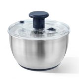 CAROTE 6.4 Qt Stainless Steel Salad Spinner, Large Lettuce Spinner Vegetable Fruit Washer, Vegetable Cleaner Salad Cleaner Lettuce Washer, Non-Slip Base, Multifunctional for Salad, Fruits