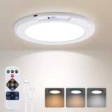 Aialun Rechargeable Motion Sensor Ceiling Lights, 3CCT&Dimmable Battery Operated Ceiling Lights with Remote, 7.5″ Magnetic Ceiling Light Fixture for Closet, Laundry Room, Shower-1 Pack