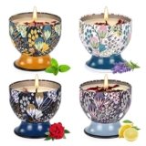 Set regalo di 4 candele profumate,candela per aromaterapia,candela per aromaterapia atossica,candela da viaggio portatile in cera di soia naturale,regali di compleanno,regali per donne/uomini