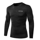 AMZSPORT Maglia a Manica Lunga Compression da Uomo Sport Baselayer Asciugatura Rapida Lunga Camicia Size L