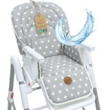 Copri seggiolone pappa universale – copriseggiolone bambino e bambina cuscino imbottitura riduttore per sedia con un rivestimento impermeabile stabile certificato Oeko-Tex Stelle Grigie