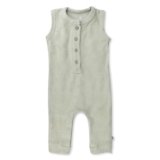HonestBaby Romper Coverall Sets One-piece Jumpsuit Organic Cotton, Tan, 24 Months