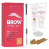 Renata Beauty Kit Tinta Sopracciglia – Set per la colorazione di sopracciglia – Kit tinta 3 in 1 con colore, attivatore, pennello – fino a 30 utilizzi [Marrone Chiaro]