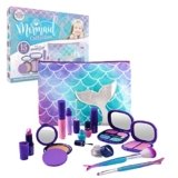 Mermaid Pretend Play Kids Makeup Kit I Toddler Girl Toys Make Up Set with Cosmetic Bag I Toddler Vanity I Pretend for Girls Gifts Play for 2 Year Old & Up
