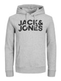 JACK & JONES Jjecorp Logo Sweat Hood Noos Felpe con cappuccio, Grigio (Light Grey Melangegrau), XXL Uomo