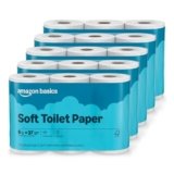 Amazon Basics 2-Ply Soft Toilet Paper, 30 Rolls (5 Packs of 6), Equivalent to 185 Regular Rolls, Packaging May Vary