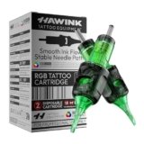 HAWINK Aghi Tatuaggi Kit 50 pz. Monouso RGB Cartucce #12 Standard Round Liner 3RL 5RL 7RL 9RL 11RL Diametro 0,35mm Professionali Tatuaggi Macchine Accessori Kit EN20-FG-50KIT-E