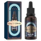 King C Gillette Olio Barba Uomo Con Oli Di Argan, Avocado, Semi Di Macadamia E Mandorle Olio Da Barba Uomo Per Idratare E Ammorbidire, Beard Oil, 30ml
