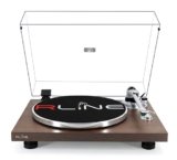 RLINE – Giradischi Vinili Bluetooth Noce, Lettore Vinili 33 e 45 Giri, Piatto 12″ in Alluminio Pressofuso, Cartuccia Magnetica VM-95E, Pre-amplificatore Attivabile, Funzione Anti-Skating