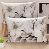 PETTI Artigiani Italiani – Coppia di Federe Cuscino 50×30 cm in Microfibra, Cuscini Arredo Camera da Letto, Divano, Salotto, Set 2 Fodere Copricuscino, Federa Floreale 38, 100% Made in Italy
