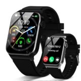 STECEi Smartwatch Uomo Donna Rispondi/Effettua Chiamate, 1.85″ Orologio Smartwatch con 113 Sportivo, Impermeabil IP68 Sportivo Smart Watch con Contapassi/Sonno/Cardiofrequenzimetro, Nero Scuro