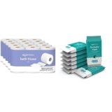 Amazon Basics 2 Ply Toilet Paper 30 rolls, Flushable Adult Toilet Wipes, 336 ct (Shipped Separately)