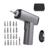 Cordless Torque Screwdriver Wrench Set, Electric Screwdriver with 1500mAh Battery, 4NM Max Torque, 4 Adjustable, 180RPM, 3 LED Lights (Includes 12pc Bits, Magnetic Holder & Tool Bag)