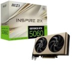 MSI GeForce RTX 5060 8G INSPIRE 2X OC Scheda Video – Core 3840, Memoria 8GB GDDR7, Risoluzione massima (7680 x 4320), Connettori di alimentazione 8-pin x1, Velocità Memory Clock (MHz) 28 Gbps