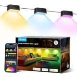 Govee Outdoor Deck Lights, RGBIC Outdoor Lights with 4000K White Light, IP65 Smart Fence Lights with App Control, Voice Control, LED Path Light for Outdoor Decor,Wired 6 Packs (32.8ft)