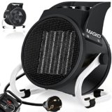 MASKO Riscaldatore elettrico termoventilatore in ceramica, riscaldatore elettrico con termostato, riscaldatore elettrico con 3 livelli di riscaldamento, ventilatore per uso interno ed esterno (bianco