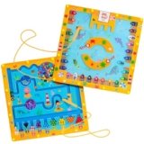 Magnetic Color and Number Maze, 2 in 1 Magnetic Board for Kids, Wooden Magnetic Alphabet Maze Board Learning Counting, Fine Motor Skills Montessori Toys Gift for Boys and Girls 3 4 5 Year Old