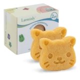 Larminly Spugnetta Konjac Baby Fibra di Origine Naturale Delicata Morbida Bagnetto Neonato Pulizia Pelle Sensibile Viso Bambini (giallo)