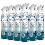Febreze Air Mist Air Freshener Spray, Odor-Fighting Room Spray, Air Fresheners for Home and Bathroom and Kitchen, Aerosol Can, Heavy Duty Crisp Clean Scent, 8.8oz, 6 Count