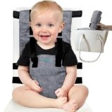 Nivakid Seggiolone da Viaggio Portatile per Bambini 6–36 Mesi,Ultra Leggero e Compatto, Si Adatta alla Maggior Parte delle Sedie, Facile da Installare, Imbracatura di Sicurezza 5 punti Fino 15kg