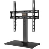 Supporto Girevole da Tavolo per TV da 26-60 Pollici – Piedistallo per TV Regolabile in Altezza con Base in Vetro Temperato, VESA Max 400x400mm, Fino a 40 kg