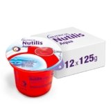 NUTILIS AQUA GEL – Acqua Gelificata per la Gestione Dietetica della Disfagia, Senza Zucchero, Glutine e Lattosio, Alimento a Fini Medici Speciali, Gusto Granatina – 12 x 125g