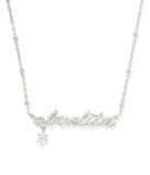 Kendra Scott Womens Abuelita Crystal Short Pendant Necklace Silver One Size One Size