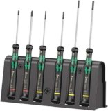 Wera, 2035/6 A Assortimento di giraviti per l’elettronica + rack, 6 pezzi