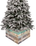 Christmas Tree Collar 4PCS-17″x10″, Christmas Tree Ring Life is Better at The Beach Rustic Wooden Christmas Tree Stands Skirts Base Covers for Xmas Holiday Home Decor