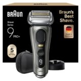 Braun Series 9 PRO +, Rasoio Elettrico Barba, Regolabarba Uomo, Rifinitore di precisione, Custodia da Viaggio in tessuto, Batteria Litio Ion, 100% Impermeabile Idea Regalo, 9515s Grafite