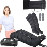 Pressoterapia Linfodrenaggio Professionale, 6 Camere D’aria Macchinario Pressoterapia gambe e braccia Addome Glutei per Casa, Apparecchio Pressoterapia,Massaggio Linfodrenante(2 Gambe + 1 Addome)