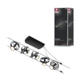 Paulmann CorDuo, sistema di cavi per faretti, 94440, set Cardan, massima CC 5 pezzi da 10 Watt l’uno, estensibile, nero, opaco, cavi in plastica, GU 5,3, senza lampadine
