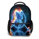 Giwawa Ice Hockey Backpack- Red Fire Player School Shoulder Bags with Multi Pockets for Teens Men Boys Girls Hiking Travel Laptop- Casual Large Capacity Sports Kids Bookbag