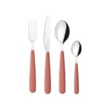 Guzzini – Set 24 posate in acciaio inossidabile, bianco, “POP” (terracotta)