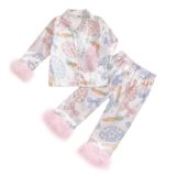 Ayalinggo Toddler Kids Baby Girl Solid Pjs Ruffle Long Sleeve Button Shirt Top and Pants Cotton 2Piece Pajamas Set (Easter egg carrot print, 8-9 Years)