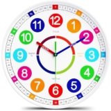 lanktoo Kids Wall Clock – Non-Ticking, Battery-Operated Time Teaching Clock for Kids, Ideal for Children’s Bedrooms, Playrooms, and Stylish Home Décor – White, 8 Inch
