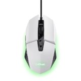 GXTrust 1109W Vylax Mouse Gaming con 6 Pulsanti Programmabili, Software Incluso, Illuminazione LED Multicolore, 200-6400 DPI, Mouse con Filo USB 150 cm per PC Portatile Computer, Bianco