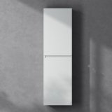 doporro Armadio Colonna Bagno 35x20x120cm, Mobile Bagno Alto Multiuso con 2 Ante e 4 Vani, Bianco opaco, Verona