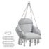 SONGMICS Sedia Altalena, Sedia Amaca, Cuscino Ben Imbottito, Sedia Sospesa Boho, Camera da Letto Balcone Giardino Soggiorno, Regge 120 kg, Accessori Inclusi, Grigio Tortora GDC042G11V3