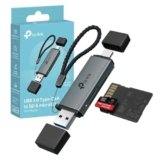 TP-Link UA430D Lettore di Schede SD, USB 3.0 Type C&A, Supporta SD/SDHC/SDXC/mircoSD/microSDHC/microSDXC, UHS-I, Compatibile con Phone(iOS/Android), Tablet, Laptop e Desktop (Linux/Mac/Windows/Chrome)