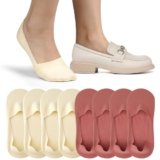 WISVOOO No Show Socks for Women Thin Ice Silk Non-Slip Loafers Footies Socks 2/4/6 Pairs