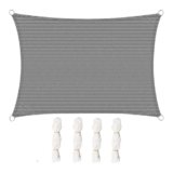 WOLTU Vela ombreggiante 3x5m in HDPE 180 g/m² Traspirante Tenda a Vela Parasole Rettangolare Protezione Solare Respirante Anti UV Giardino Esterni Grigio