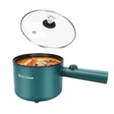 GRILL FORCE Hot Pot Electric, 1.8L Ramen Cooker, Portable Cooker, Non-Stick Frying Pan, Electric Pot for Pasta, Egg, Steak, Over-Heating Protection, Dual Power Control, Suit Dorm Room, Travel,RV,Hotel