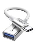 UGREEN Cavo OTG Type C a USB 3.0 Adattatore Tipo C Maschio a Femmina 5 Gbps Nylon Intrecciato Compatibile con iPhone 17 PRO Max Air iPad MacBook 2024 Galaxy S24 Huawei Xiaomi (Argento)