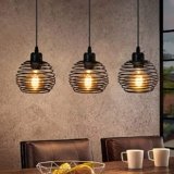 ZMH lampadario vintage lampada a sospensione camera – lampadari in ferro portalampada E27 3 luci industriale design arredamento casa per cucina cameretta salotto e tavolo da pranzo