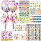 DOSANHU 12 Pack Non-Candy Giant Lollipop Birthday Goodie Bags for Prizes Exchange Party Supplies