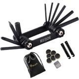RUJOI Bike Repair Set Bag Tool Kit, 10 in 1 Multi Function Tool Kit Hex Key Allen Wrench,2PCS Staniless Tire Lever,6 PCS Glueless Tire Patch Kit Repair with MTB and Road Bike