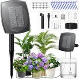 Onherm Kit di Irrigazione Automatica Solar, con 12 Modalità Timer e 15M di Tubo, Automatica Irrigazione Solare a Goccia per Giardin, Balcone, Piante in Vaso