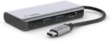 Belkin Adattatore multiporta 4 in 1 USB-C (HDMI 4K, ricarica passante USB-C PD da 100 W e 2 porte USB-A, per MacBook Pro, MacBook Air, iPad Pro, XPS e altri)